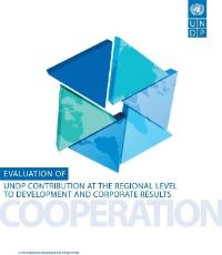 Book Cover for Evaluation of UNDP Contribution at the Regional Level to Development and Corporate Results by United Nations Development Programme