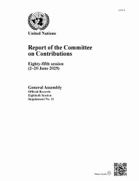 Book Cover for Report of the Committee on Contributions by United Nations Department for General Assembly and Conference Management