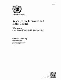 Book Cover for Report of the Economic and Social Council on Its 2024 Session by United Nations Department for General Assembly and Conference Management