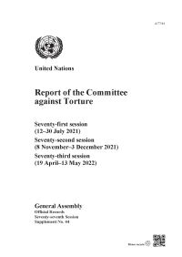 Book Cover for Report of the Committee Against Torture by United Nations Office of the High Commissioner for Human Rights