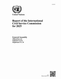 Book Cover for Report of the International Civil Service Commission for 2025 by United Nations