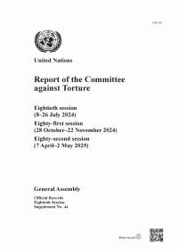 Book Cover for Report of the Committee Against Torture by United Nations Office of the High Commissioner for Human Rights