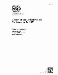 Book Cover for Report of the Committee on Conferences for 2023 by United Nations Department for General Assembly and Conference Management