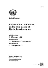 Book Cover for Report of the Committee on the Elimination of Racial Discrimination, Seventy-Seventh Session by United Nations Department for General Assembly and Conference Management