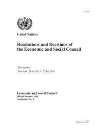Book Cover for Resolutions and Decisions of the Economic and Social Council by United Nations Department for General Assembly and Conference Management