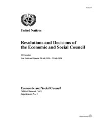 Book Cover for Resolutions and Decisions of the Economic and Social Council: 2021 Session by United Nations Department for General Assembly and Conference Management