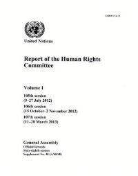 Book Cover for Report of the Human Rights Committee, Volume I by Department of General Assembly Affairs and Conference Services United Nations