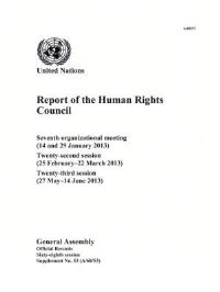 Book Cover for Report of the Human Rights Council by Department of General Assembly Affairs and Conference Services United Nations