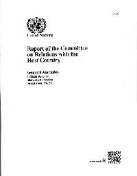Book Cover for Report of the Committee on Relations With the Host Country by Department of General Assembly Affairs and Conference Services United Nations