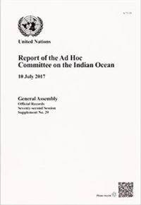 Book Cover for Report of the Ad Hoc Committee on the Indian Ocean, 10th July 2017 by United Nations Department for General Assembly and Conference Management