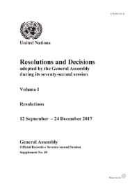 Book Cover for Resolutions and Decisions Adopted by the General Assembly During Its Seventy-Second Session by United Nations, United Nations