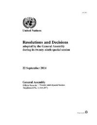 Book Cover for Resolutions and Decisions Adopted by the General Assembly During Its Twenty-Ninth Special Session by United Nations Department for General Assembly and Conference Management