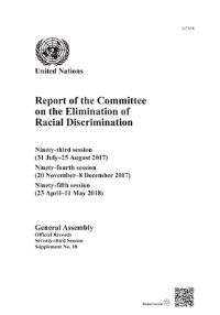 Book Cover for Report of the Committee on the Elimination of Racial Discrimination by United Nations Office of the High Commissioner for Human Rights