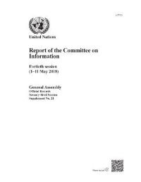 Book Cover for Report of the Committee on Information by United Nations Department of Public Information