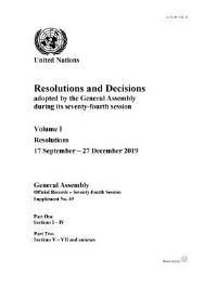 Book Cover for Resolutions and Decisions Adopted by the General Assembly During Its Seventy-Fourth Session by United Nations, United Nations