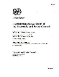 Book Cover for Resolutions and Decisions of the Economic and Social Council by United Nations