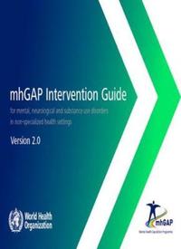 Book Cover for Mhgap Intervention Guide for Mental, Neurological and Substance-Use Disorders in Non-Specialized Health Settings - Version 2.0 by World Health Organization