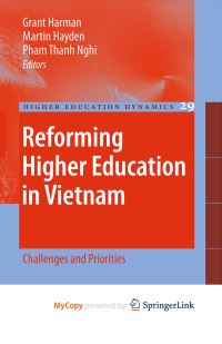 Book Cover for Reforming Higher Education in Vietnam by Grant Harman, Martin Hayden, Thanh Nghi Pham
