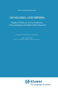 Book Cover for On Maxima and Minima by William Heytesbury