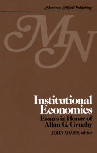 Book Cover for Institutional Economics by John Adams