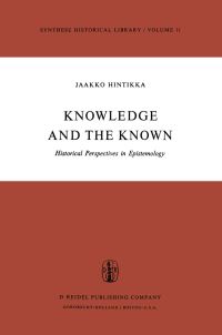 Book Cover for Knowledge and the Known by Jaakko Hintikka