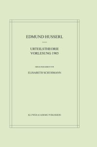 Book Cover for Urteilstheorie Vorlesung 1905 by Edmund Husserl