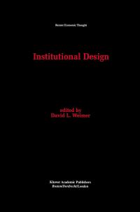 Book Cover for Institutional Design by David L Weimer