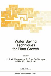 Book Cover for Water Saving Techniques for Plant Growth by H Verplancke, EBA de Strooper, MF de Boodt