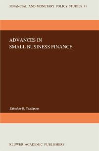 Book Cover for Advances in Small Business Finance by Rassoul Yazdipour