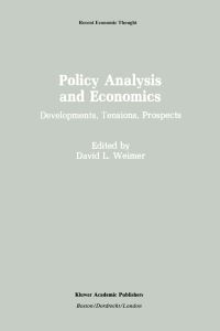 Book Cover for Policy Analysis and Economics by David L Weimer