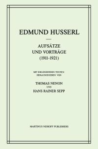 Book Cover for Aufsätze Und Vorträge (1911-1921) by Edmund Husserl
