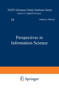 Book Cover for Perspectives in Information Science by H Debons, WJ Cameron