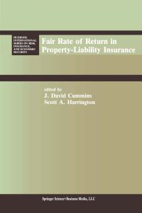 Book Cover for Fair Rate of Return in Property-Liability Insurance by J David Cummins, Scott E Harrington
