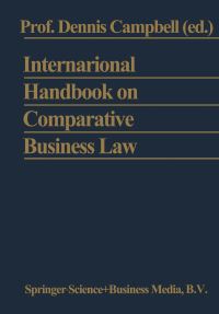 Book Cover for International Handbook on Comparative Business Law by Dennis Campbell