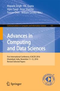 Book Cover for Advances in Computing and Data Sciences by ICACDS Conference