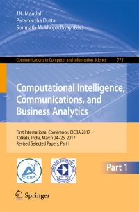 Book Cover for Computational Intelligence, Communications, and Business Analytics by CICBA Conference, Computer Society of India
