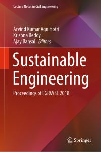 Book Cover for Sustainable Engineering by Arvind Kumar Agnihotri, Krishna Reddy, Ajay Bansal