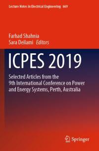 Book Cover for ICPES 2019 by Farhad Shahnia, Sara Deilami