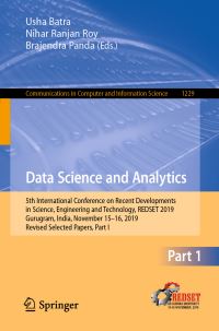 Book Cover for Data Science and Analytics by Usha Batra, Nihar Ranjan Roy, Brajendra Panda