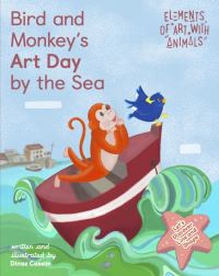 Book Cover for Bird and Monkey's Art Day by the Sea by Dinaz Cassim