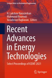 Book Cover for Recent Advances in Energy Technologies by International Conference on Energy and Materials Technologies, Sri Sivasubramaniya Nadar College of Engineering