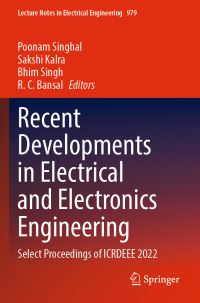 Book Cover for Recent Developments in Electrical and Electronics Engineering by Poonam Singhal, Sakshi Kalra, Bhim Singh, R C Bansal
