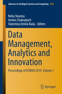 Book Cover for Data Management, Analytics and Innovation by Neha Sharma, Amlan Chakrabarti, Valentina Emilia Balas