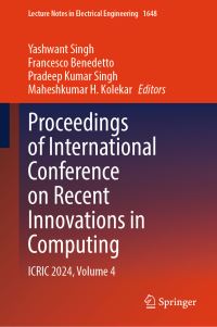 Book Cover for Proceedings of International Conference on Recent Innovations in Computing Volume 4 by ICRIC Conference, Eötvös Loránd Tudományegyetem