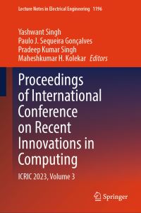 Book Cover for Proceedings of International Conference on Recent Innovations in Computing by Yashwant Singh, Paulo J Sequeira Gonçalves, Pradeep Kumar Singh, Maheshkumar H Kolekar