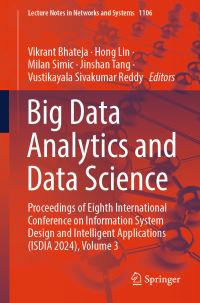 Book Cover for Big Data Analytics and Data Science by Vikrant Bhateja, Hong Lin, Milan Simic, Jinshan Tang, Vustikayala Sivakumar Reddy