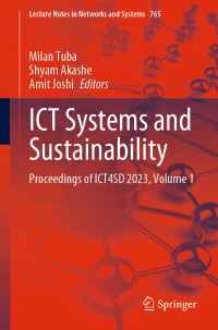 Book Cover for ICT Systems and Sustainability Volume 1 by International Conference on ICT for Sustainable Development