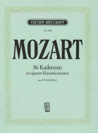 Book Cover for 36 Cadenzas for His Own Piano Concertos by Wolfgang Amadeus Mozart