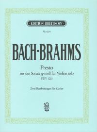 Book Cover for Presto After Bach by Johannes Brahms