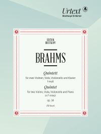 Book Cover for Piano Quintet in F Minor Op. 34 by Johannes Brahms